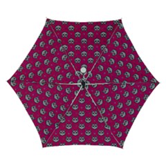 Calavera Cat Art Pattern Automatic Folding Umbrella With Case (small) by ExtraAwesomeSauce