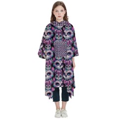 Sugar Skull Cat Pattern Kids  Hooded Rain Ponchos by ExtraAwesomeSauce