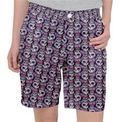 Sugar Skull Cat Pattern Women s Pocket Shorts by ExtraAwesomeSauce