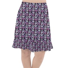 Sugar Skull Cat Pattern Fishtail Chiffon Skirt by ExtraAwesomeSauce