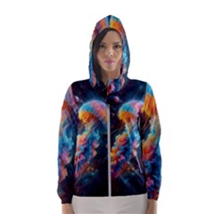 Cosmic Jellyfish Artwork Women s Hooded Windbreaker by ExtraAwesomeSauce