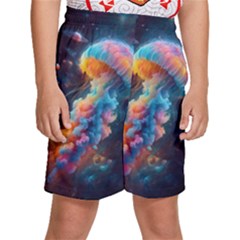 Cosmic Jellyfish Artwork Kids  Basketball Shorts by ExtraAwesomeSauce