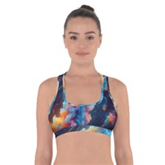 Cosmic Jellyfish Artwork Cross Back Sports Bra by ExtraAwesomeSauce