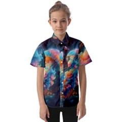 Cosmic Jellyfish Artwork Kids  Short Sleeve Shirt by ExtraGoodSauce