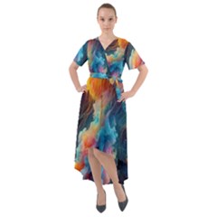 Cosmic Jellyfish Artwork Front Wrap High Low Dress by ExtraAwesomeSauce