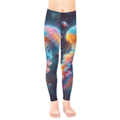 Cosmic Jellyfish Artwork Kids  Classic Winter Leggings by ExtraGoodSauce