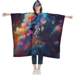 Cosmic Jellyfish Artwork Women s Hooded Rain Ponchos by ExtraAwesomeSauce