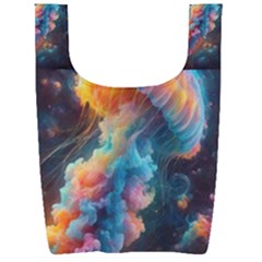 Cosmic Jellyfish Artwork Foldable Shopping Bag by ExtraAwesomeSauce