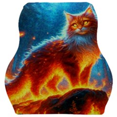 Enchanted Fire Feline Car Seat Velour Cushion  by ExtraAwesomeSauce