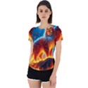 Enchanted Fire Feline Back Cut Out Sport T-Shirt View1