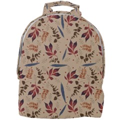 Leaves Pattern Teal Seamless Fall Mini Full Print Backpack by Posterlux