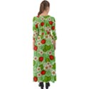 Strawberries Pattern Seamless Button Up Boho Maxi Dress View2