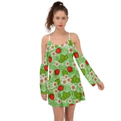 Strawberries Pattern Seamless Boho Dress by Posterlux