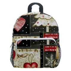 Christmas Reindeer Kids  Age 5-10 Lightweight School Backpack With Side Pockets by Posterlux