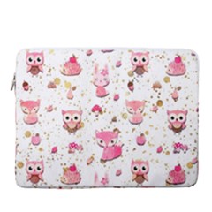 Pink Woodland Animals, Koteto 15  Vertical Laptop Sleeve Case With Pocket