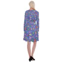 Grateful Dead Dancing Bears Pattern Long Sleeve Velvet Front Wrap Dress View2