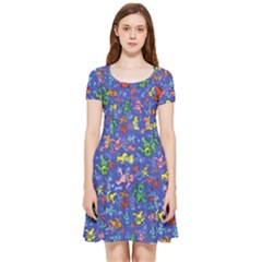 Grateful Dead Dancing Bears Pattern Inside Out Cap Sleeve Dress by Salmanaz77