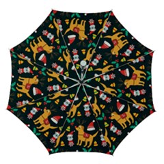 Funny Christmas Pattern Background Automatic Folding Umbrella With Case (medium) by Ket1n9