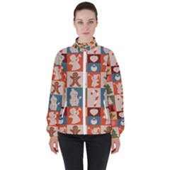 Cute Christmas Seamless Pattern Vector  - Women s High Neck Windbreaker by Ket1n9