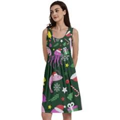 Dinosaur Colorful Funny Christmas Pattern Classic Skater Dress by Ket1n9