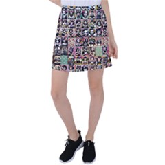 Spanish Gothic Girls Pattern Tennis Skirt by violetheavensky