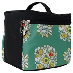 Retro 1960s Flowers Pattern 2 Make Up Travel Bag (big) by violetheavensky