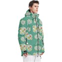 Retro 1960s Flowers Pattern 2 Men s Multi Pockets Zip Ski and Snowboard Waterproof Breathable Jacket View3