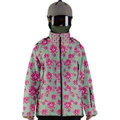 Retro 1880s Flowers Pattern 11 Men s Zip Ski And Snowboard Waterproof Breathable Jacket by violetheavensky