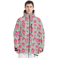 Retro 1880s Flowers Pattern 11 Men s Multi Pockets Zip Ski And Snowboard Waterproof Breathable Jacket by violetheavensky