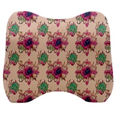 Retro 1880s Flowers Pattern 10 Velour Head Support Cushion by patterns123