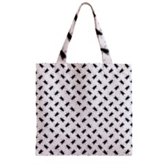 Fly Phot Motif Seamless Black And White Pattern Zipper Grocery Tote Bag by dflcprintsclothing