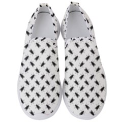 Fly Phot Motif Seamless Black And White Pattern Men s Slip On Sneakers by dflcprintsclothing