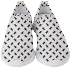 Fly Phot Motif Seamless Black And White Pattern Kids  Slip On Sneakers by dflcprintsclothing