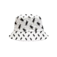 Fly Phot Motif Seamless Black And White Pattern Inside Out Bucket Hat (kids) by dflcprintsclothing