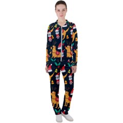 Funny Christmas Pattern Background Casual Jacket And Pants Set by Ket1n9