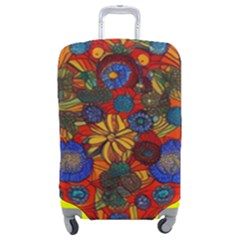 Mid Century Retro Floral 1970s 1960s Pattern 69 Luggage Cover (medium) by violetheavensky