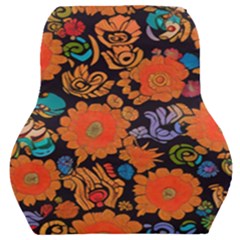 Mid Century Retro Floral 1970s 1960s Pattern 49 Car Seat Back Cushion  by violetheavensky