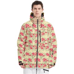 Retro 1880s Flowers Pattern 18 Men s Multi Pockets Zip Ski And Snowboard Waterproof Breathable Jacket by violetheavensky