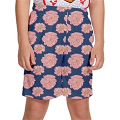 Retro 1880s Flowers Pattern 16 Kids  Basketball Shorts