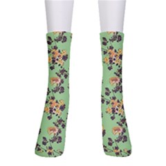 Retro 1880s Flowers Pattern 24 Crew Socks by violetheavensky