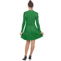 Green Christmas Tree Pattern Background Long Sleeve Panel Dress View2