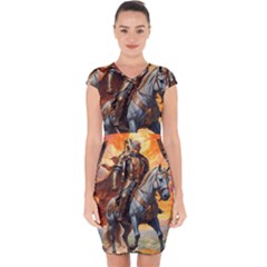 Heroic Trump Warrior In Golden Armor Capsleeve Drawstring Dress  by AwesomeSauce