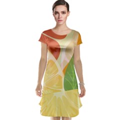 Citrus Fruit Healthy Vitamin Cap Sleeve Nightdress by Paksenen