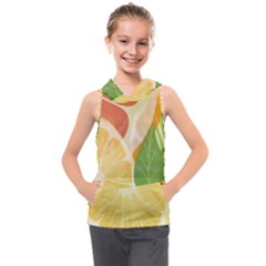 Citrus Fruit Healthy Vitamin Kids  Sleeveless Hoodie by Paksenen