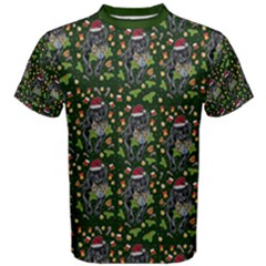 Chirstmas Dog Men s Cotton T-shirt by 100rainbowdresses