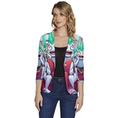 Huiok Women s One-button 3/4 Sleeve Short Jacket by SkinsForTeens