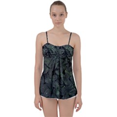 Leaves Plant Foliage Green Babydoll Tankini Top by Cemarart