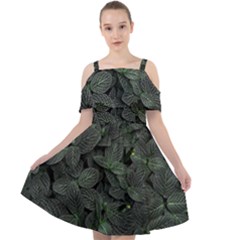 Leaves Plant Foliage Green Cut Out Shoulders Dress by Cemarart