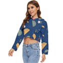 Cute Korean Pattern Women s Lightweight Cropped Hoodie View2