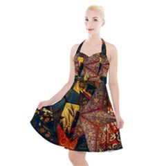 Star Lantern Lighting Halter Party Swing Dress  by Paksenen